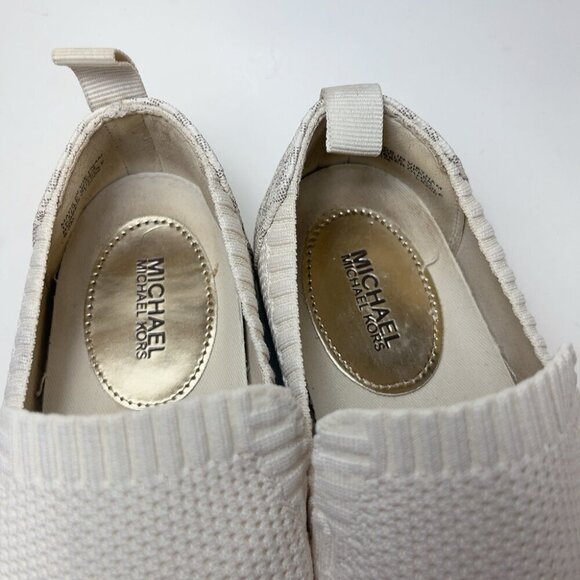 Michael Michael Kors Womens 6.5 Knitted Slip On Shoes Ivory Color - Picture 5 of 12